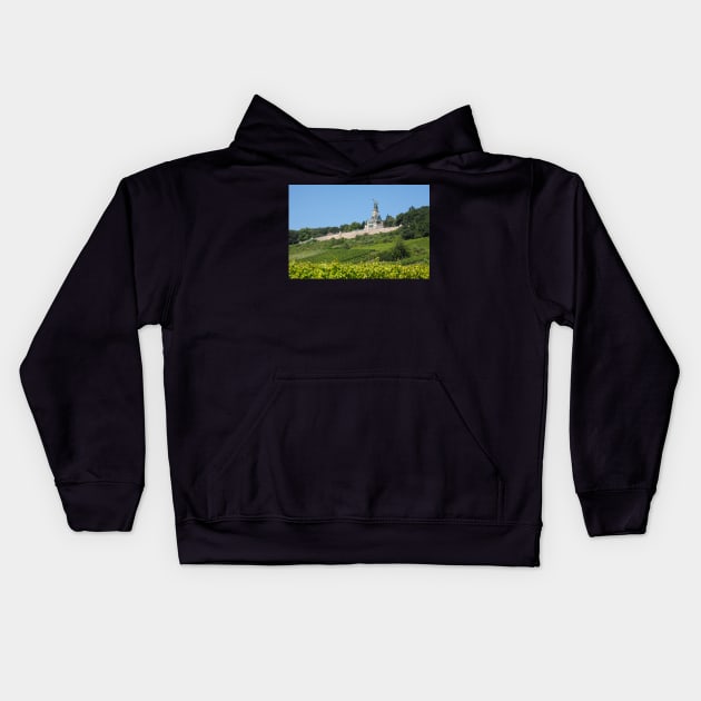 Niederwald Monument, Ruedesheim, Rhine, Rheingau, Hesse, Germany Kids Hoodie by Kruegerfoto